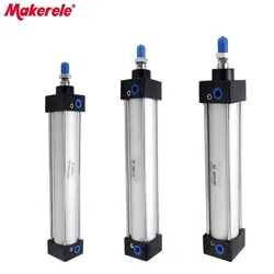 Standaard Air Cilinders 32/40/63mm Boring Dubbelwerkende Pneumatische Cilinder SC 50/75/100 /125/150/175/200/250/300mm Slag Hot Koop