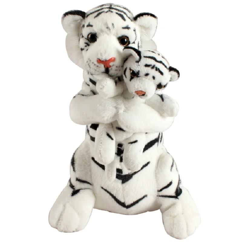 

Cute Simulation Mother and Child Tiger Plush Toy Enlightenment Cute Tiger Baby Doll Photo Props Kids Gift Deco 48cm 19inch