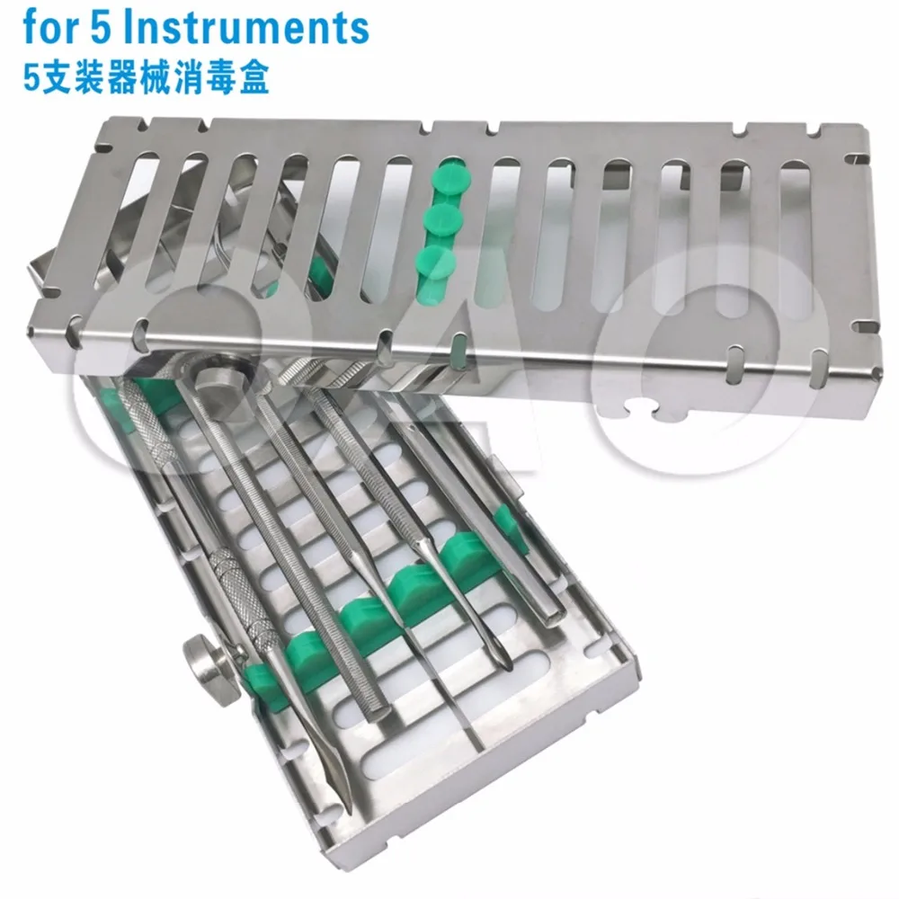 

New arrival Dental stainless steel disinfection placing box for 5 pcs dental instrument for instrument disinfection plate