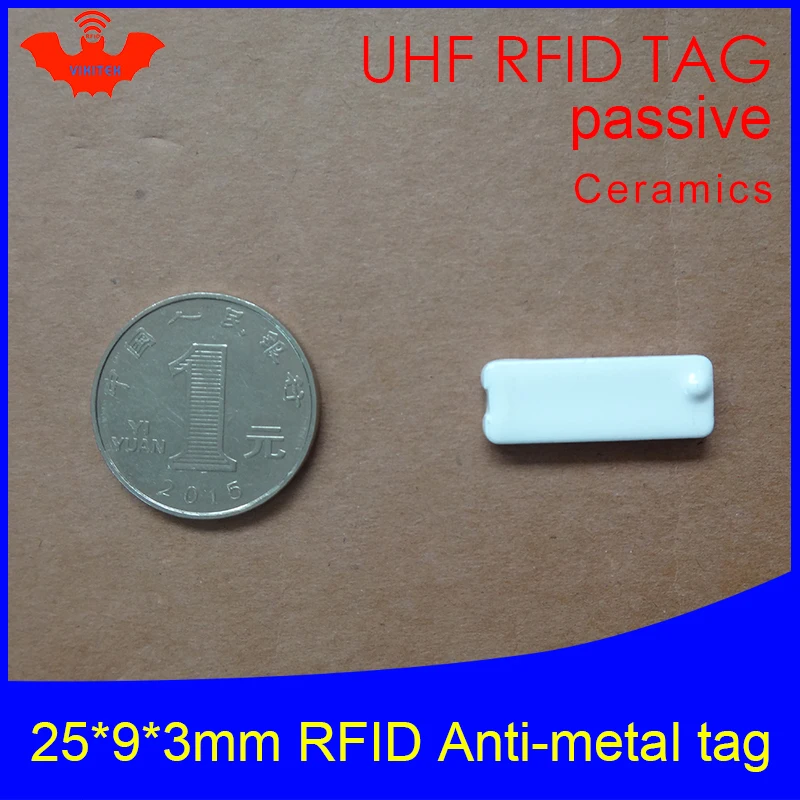 

UHF RFID anti metal tag 915mhz 868mhz Alien Higgs3 EPCC1G2 6C carrier 25*9*3mm rectangle Ceramics smart card passive RFID tags