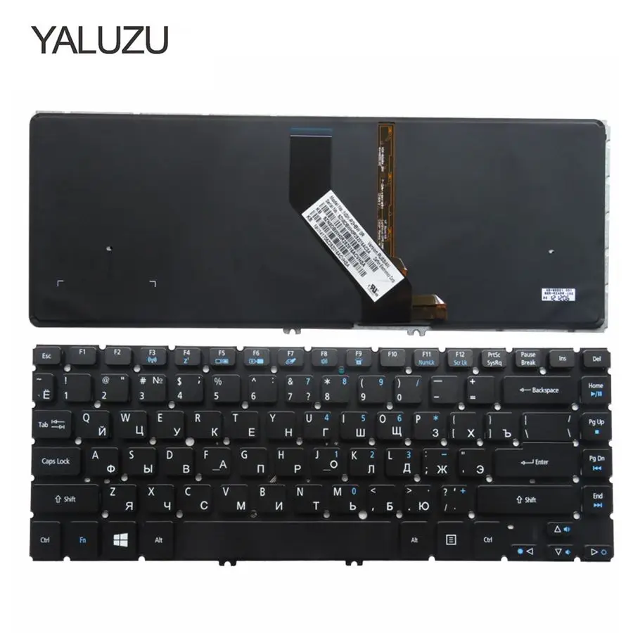 YALUZU Russian Keyboard for ACER ASPIRE V5-431 V5-431G V5-471 V5-471G V5-471-6876 V5-471-6485 M3-481 R7-471 MS2360 With backlit