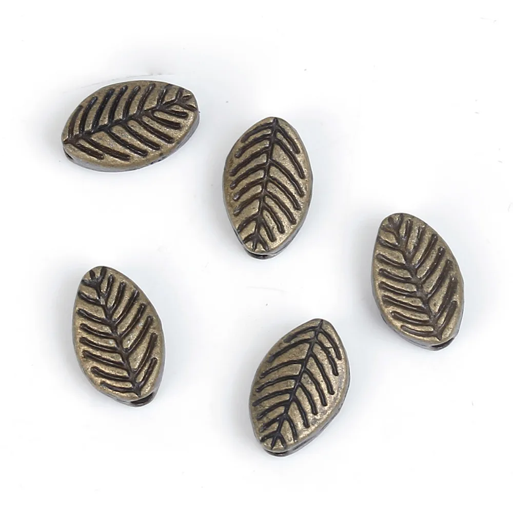 DoreenBeads Zinc Based Alloy Antique Bronze Spacer Beads Leaf DIY Findings 9mm( 3/8\