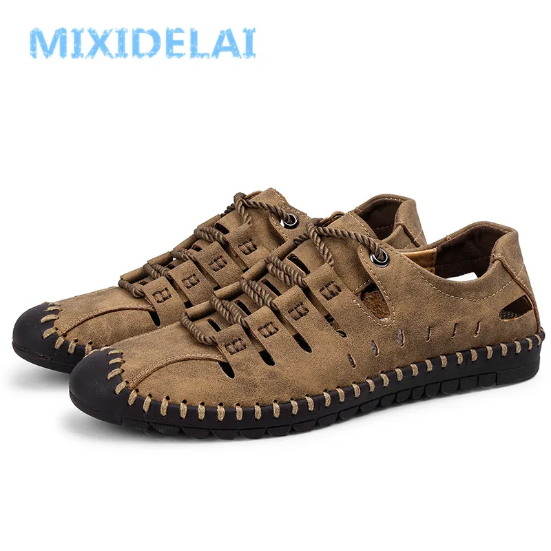 MIXIDELAI New Summer Comfortable Casual Shoes Loafers Men Shoes Quality Split Leather Shoes Men Flats Hot Sale Moccasins Shoes