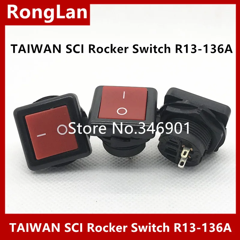 

[SA]Power switch Taiwan New SCI Rocker Red Single Round Rocker Switch R13-136A / R--50pcs/lot