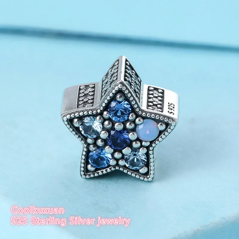 

Winter Original 925 Sterling Silver Bright Star Charm, Multi-Colored Crystals Beads Fit Pandora Charms Bracelet Diy Jewelry