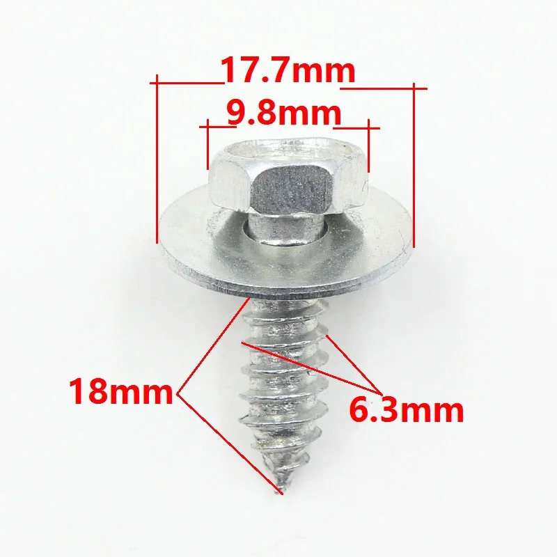 KE LI MI Galvanized silver Metal Rivet Body Screw Interior Trim Panel Hex Bolts Car Fender Fastener Rivets