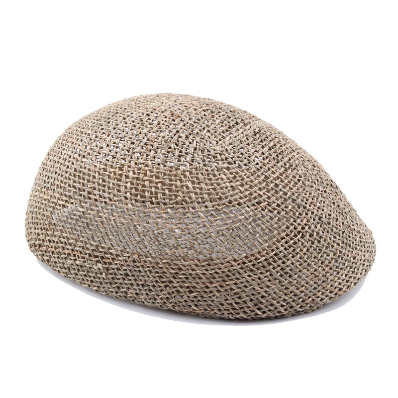 2019 Summer Breathable Men Handmade Straw Newsboy Caps For Women Campaniform Church Cap Berets for Parent Ivy Hats with Visors