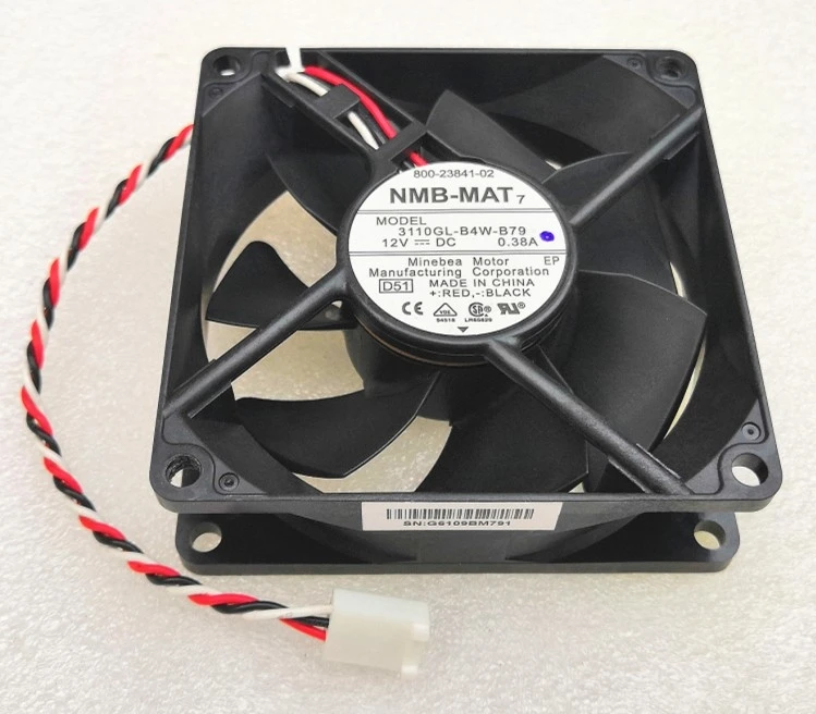 Original 3110GL-B4W-B79 D51 DC12V 0.38A 80x80x25MM 3Lines Tachometer Signal for 2811 Router cooling fan