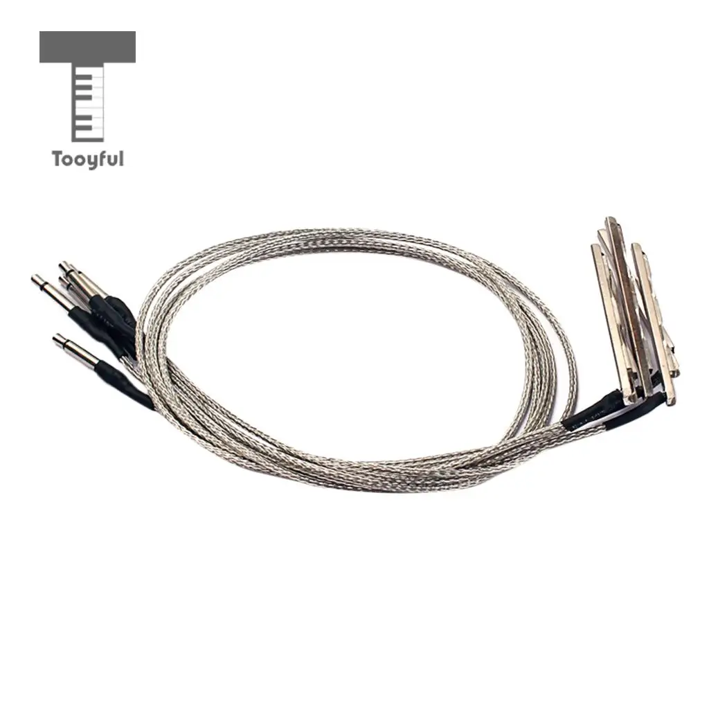 Tooyful 5Pcs Transducer Pickup Piezo Cable for 3 Strings Cigar Box Acoustic Guitar 2.5mm Plug Powerful Audio Guitar Parts