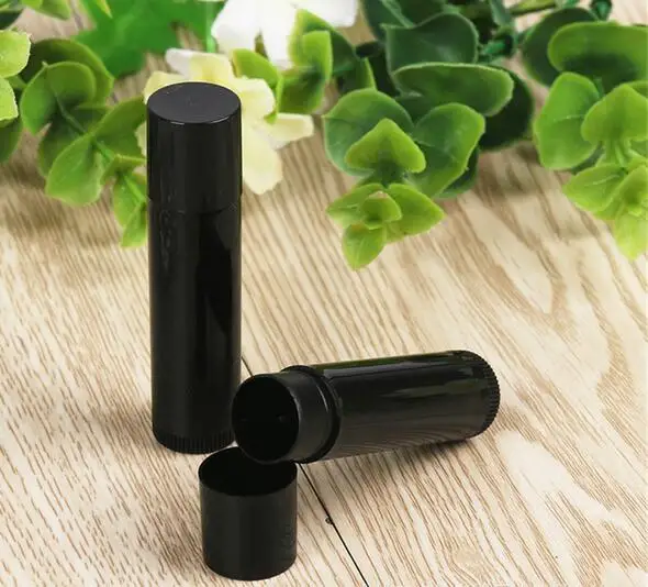 Free Shipping High Quality Makeup Tool 5g Plastic Lip Balm Tube Black Lipstick Bottle 5cc Lip Balm Stick 5000pcs/lot