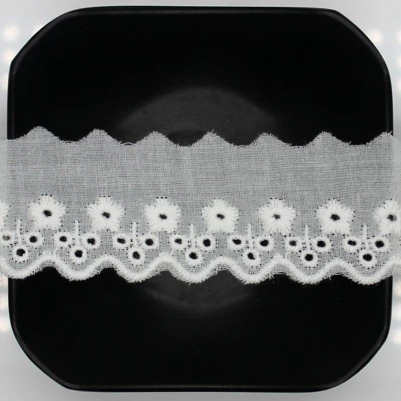 Cusack 7 yard 644 centimetri Off White Lace Trim Applique Cotone per il Costume Passamanerie Nastro Tessuti Per La Casa Per Cucire Tessuto di Pizzo