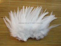 100Pcs 4-6 Inches 10-15 cm White Rooster Feather for Clothing Jewelry Hat Christmas Holiday Decorative Cock Feathers