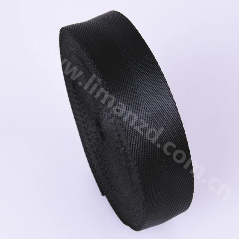 

25MM Black Polyester Webbing Herringbone Tape Fake Nylon Belt