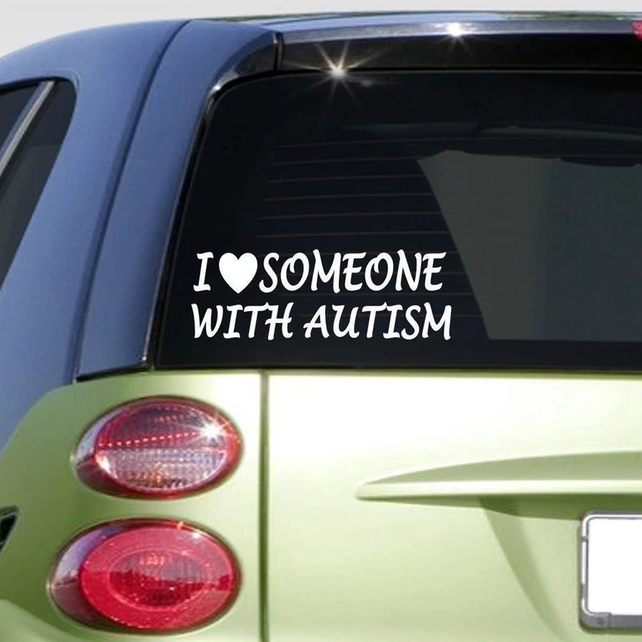 I love someone with Autism car sticker awareness speaks autistic