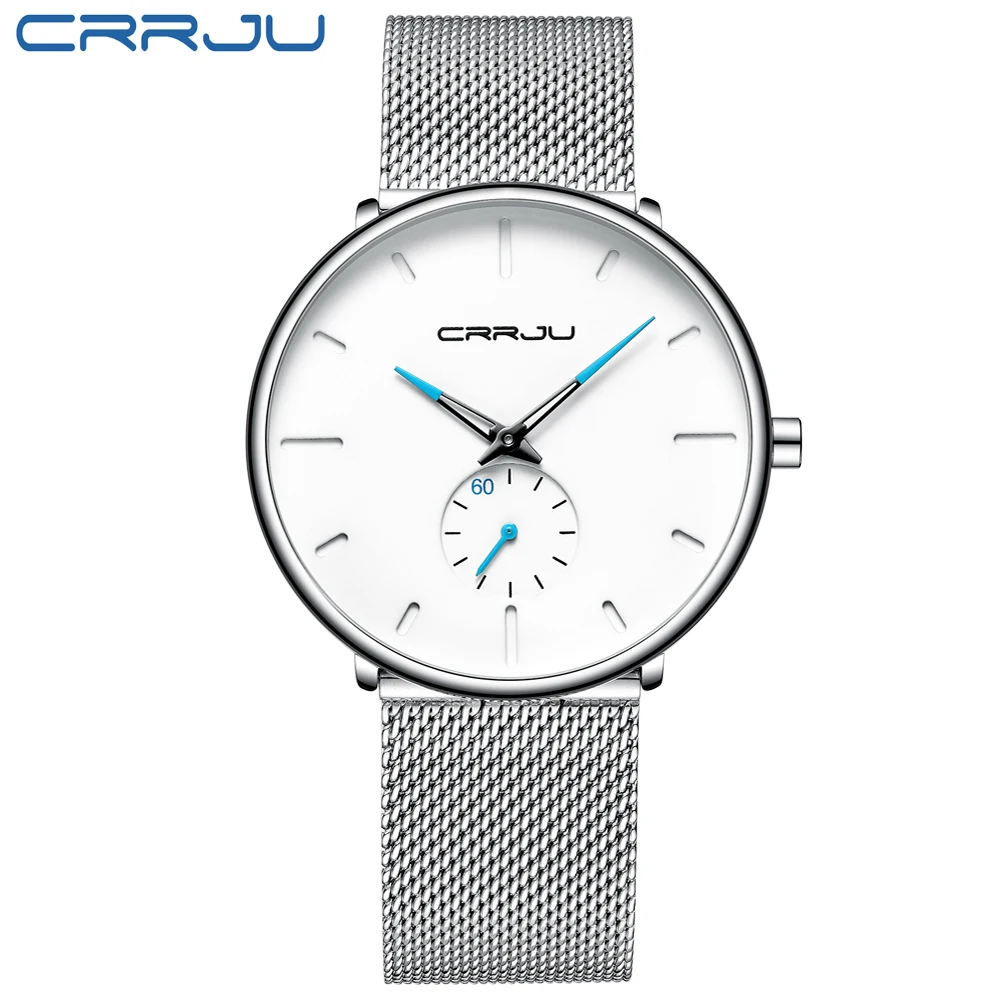 CRRJU Sports Mens slim Watches Top Brand Luxury Waterproof Sport Watch Men Ultra Thin Dial Quartz Watch Casual Relogio Masculino