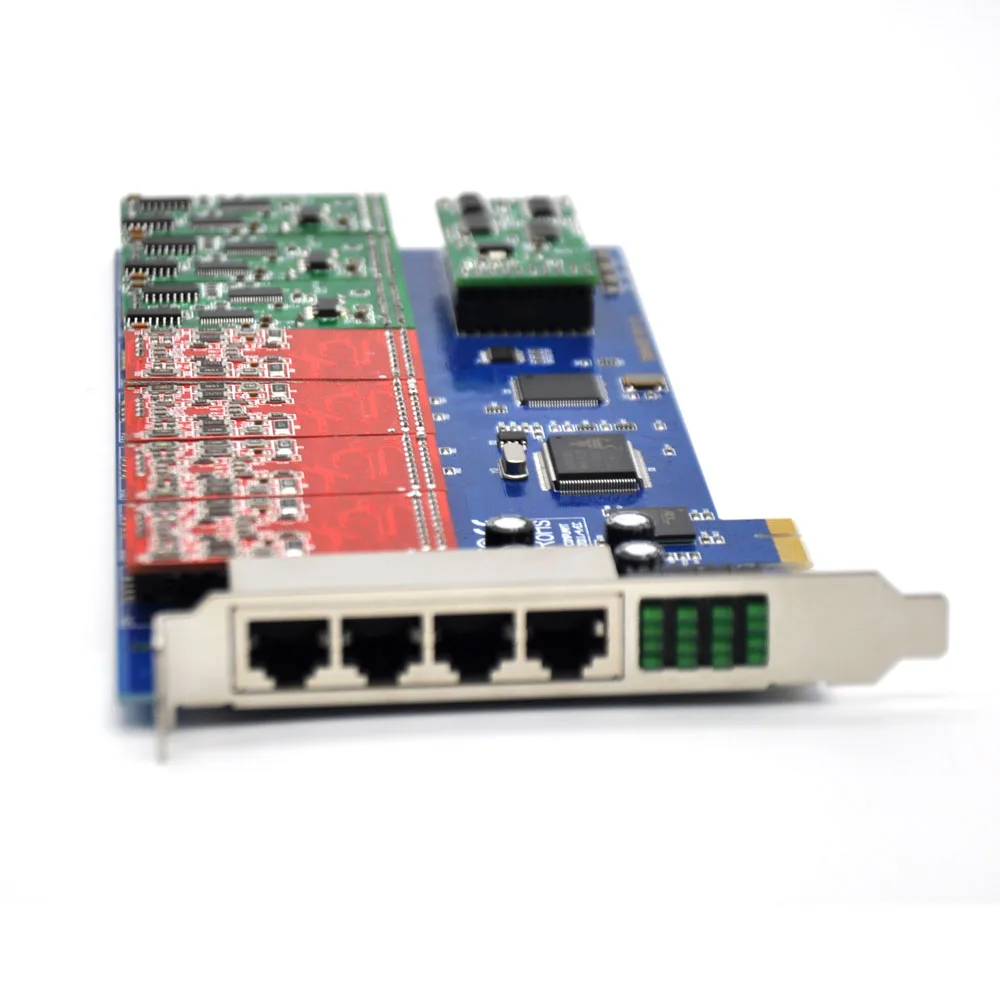24 منفذًا من بطاقة النجوم pci-E بطاقة fxo fxs، بطاقة elasticx، بطاقة trixbox، Freewitch pbx، TDM2400E Voip التناظرية لإصدار 4U