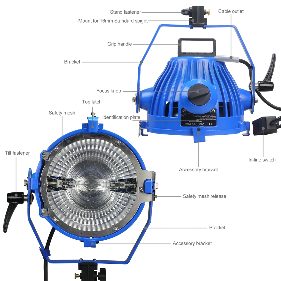 ALUMOTECH Photography Studio LightingTungsten 2000W 220V LightX3+StandX3+UV Protection Glass