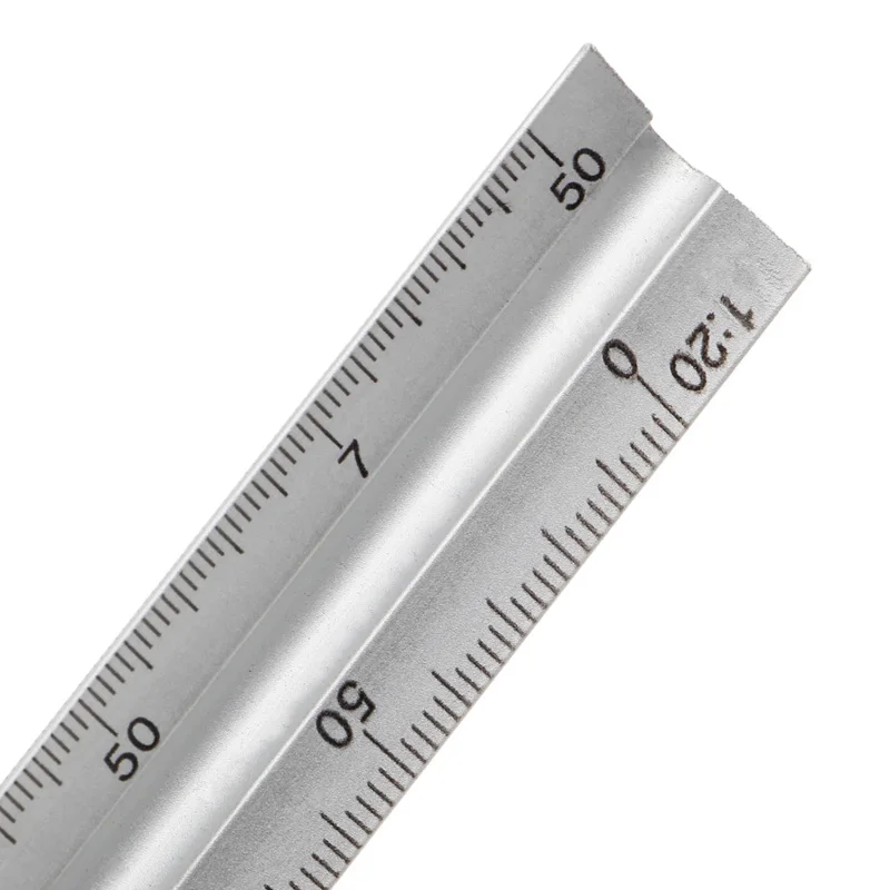 30cm Aluminium Metal Triangle Scale Architect Engineer Technical Ruler 12\