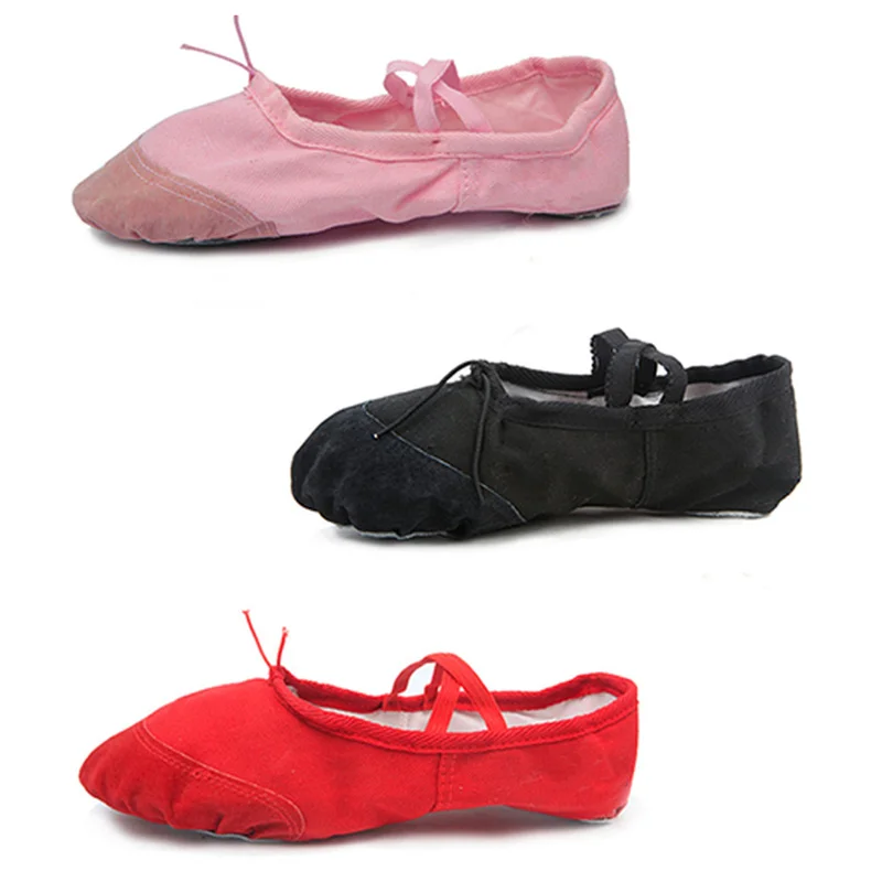 Wholesale 4 Colors Belly Dance Practice Children Ballet foldable Soft Sole Breathable Cotton Ballet Flats Womens