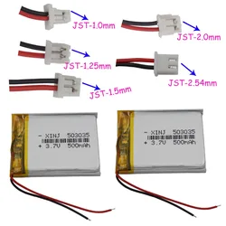 3.7V 500 mAh Polymer Lithium Battery 503035 JST 2pin 1.0/1.25/1.5/2.0/2.54mm Connector For GPS DVR Camera MP3 MP4 Car Navigation