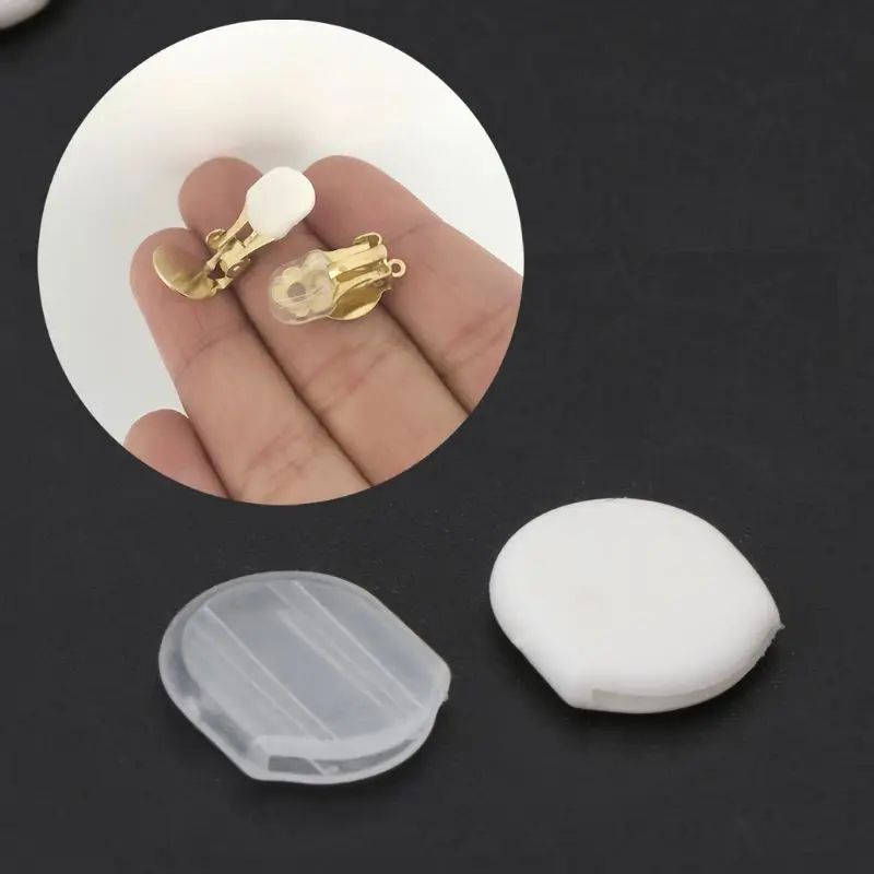 20 Pieces Earring Pads Silicone Comfort Earring Cushions for Clip Back Earrings