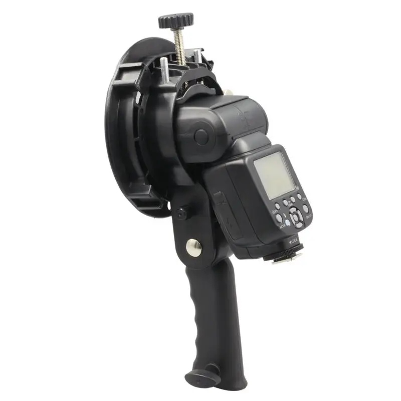 Picture 4: Handheld Grip S-Type Bracket Bowens S Mount Holder for Speedlite Flash Snoot Softbox Beauty Dish Honeycomb Triopo photography