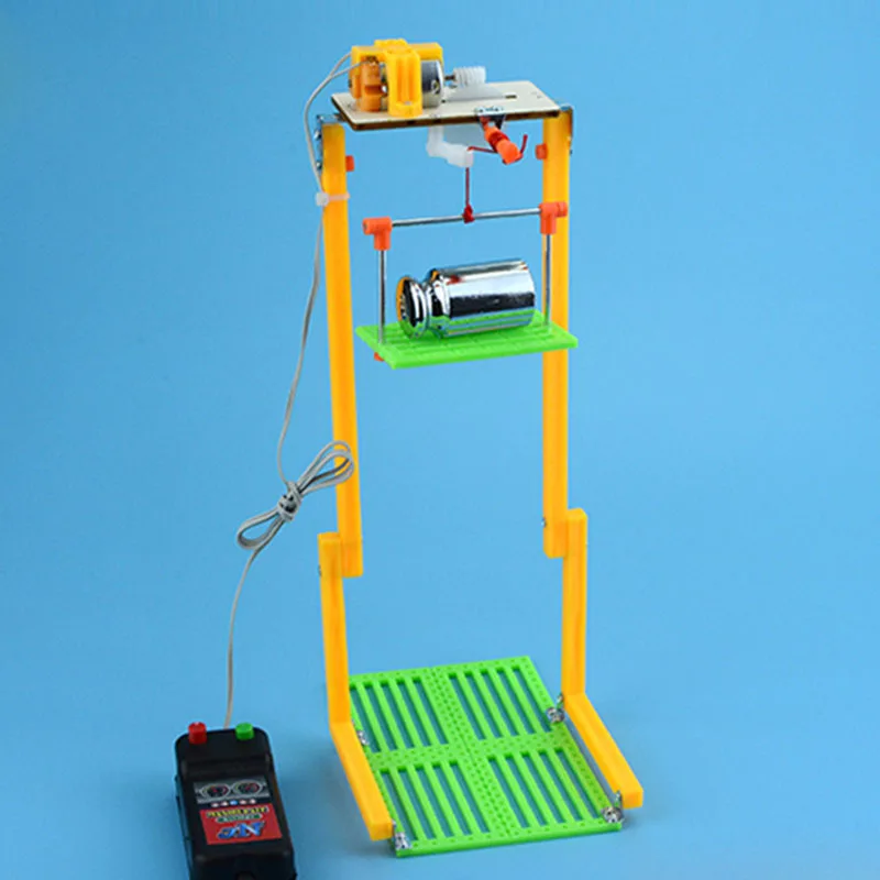 Diy física ciencia experimento Control de cable ascensor modelo creativo juguete eléctrico hecho a mano montar juguete para niños