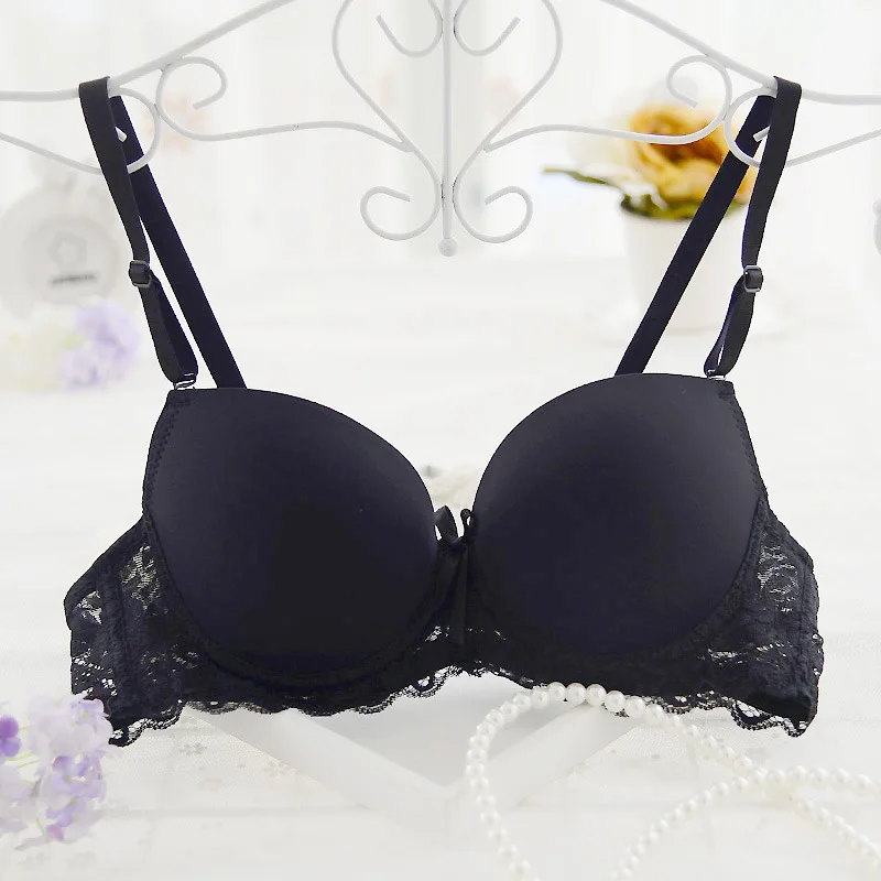 

Support small chest push up bra sexy Everyday women Bra underwire gather breast sexy bra lace side top chest women push up bra