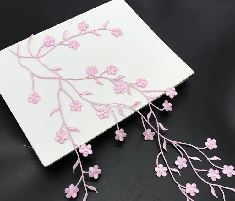 1 Stück Spitze Patch DIY Gold Silber Pflaumen blüte Stickerei Blumen applikation Stoff Aufkleber Kleidung Hochzeits dekoration ironisch – Detail 35