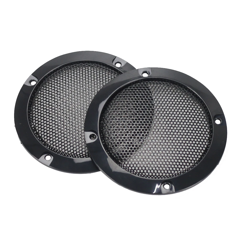GHXAMP 2PCS 3 inch 73MM Black Subwoofer Speaker Grill Mesh Enclosure Woofer Net Car Protective Cover DIY