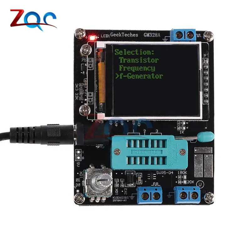 LCD GM328A Transistor Diode Capacitance Resistor Tester ESR Frequency Meter PWM Square Wave Signal Generator SMT NPN PNP Meter