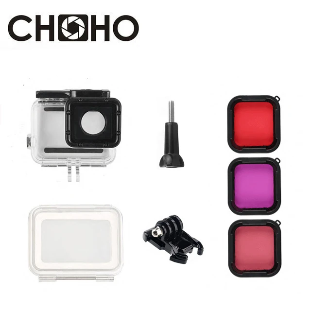 40M waterproof Case Underwater Housing Touchable Door Diving Filter Red Pink Purple For Gopro Hero 5 6 7 Black Go Pro Accessory