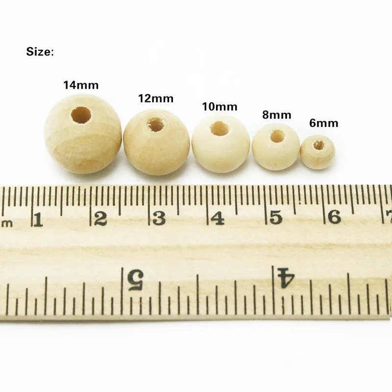 Pick 6/8/10/12/14/16/18/25/30/40mm Wood Spacer Bead Natural Color Wooden Beads Jewelry Making For Baby Smooth Teething