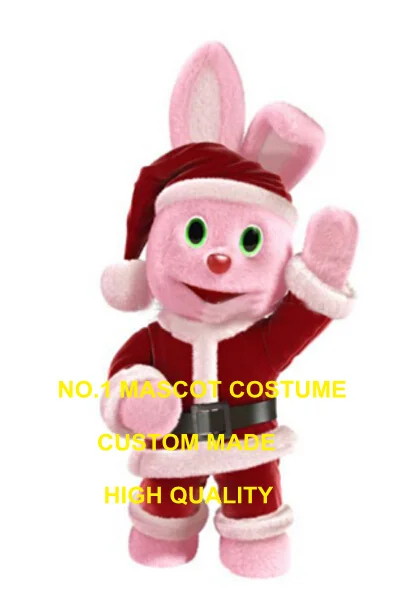 

pink Christmas bunny mascot costume adult size hot sale new XMAS RABBIT pet theme anime cosplay costumes carnival fancy 2929