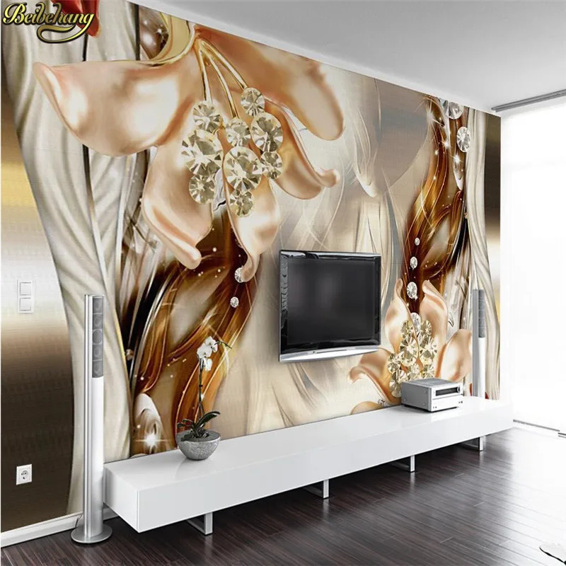 

beibehang custom papel de parede 3d European Jewel flowers mural wallpaper for walls 3d photo wall paper living room decoration