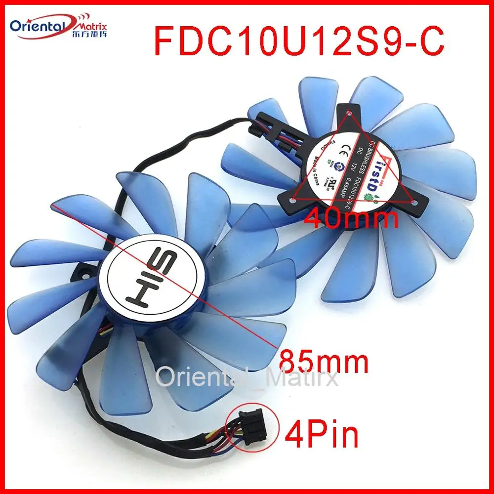 FD9010H12S FDC10U12S9-C 85mm 12V 0.45A 4Wire 4Pin VGA Fan For HIS RX 470 RX474 RX570 RX574 RX580 RX588 Graphics Card Cooling Fan