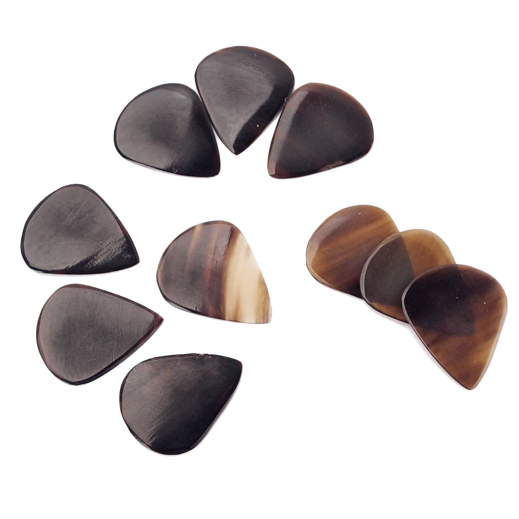 10 PCS Guitar Picks HandMade Horn Accessory Stringed Instruments for Bass Mandollin Banjo Guitar Accessories