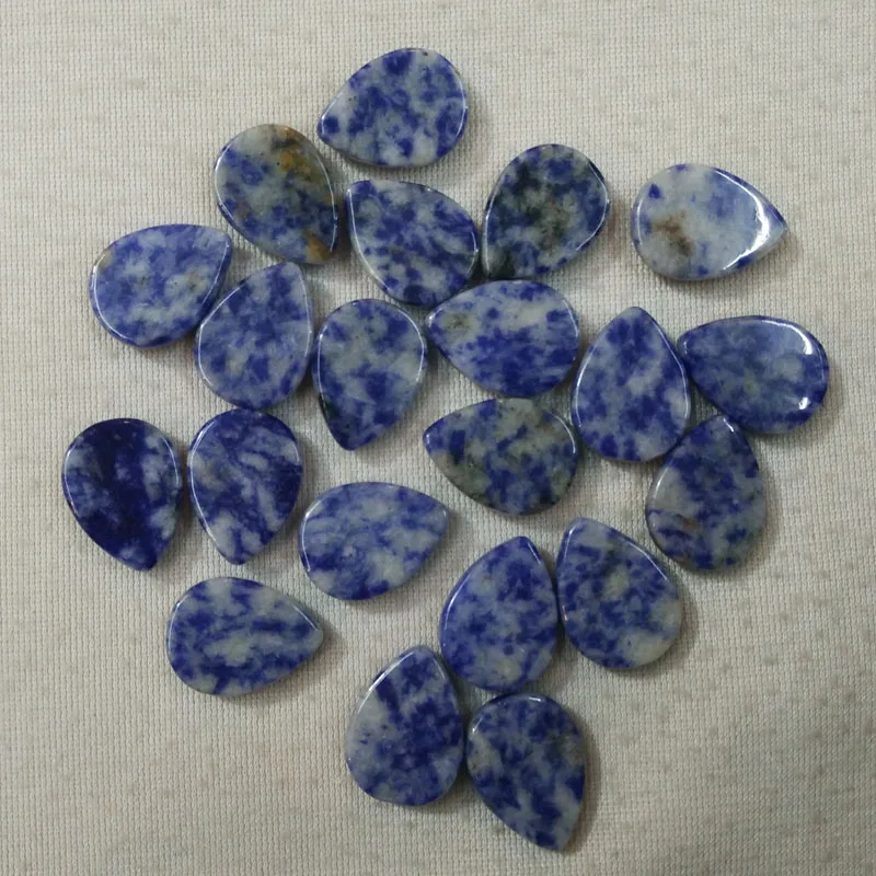 Wholesale 30pcs/lot 15x20mm high quality natural sodalite stone drop CAB CABOCHON beads for jewelry making free shipping