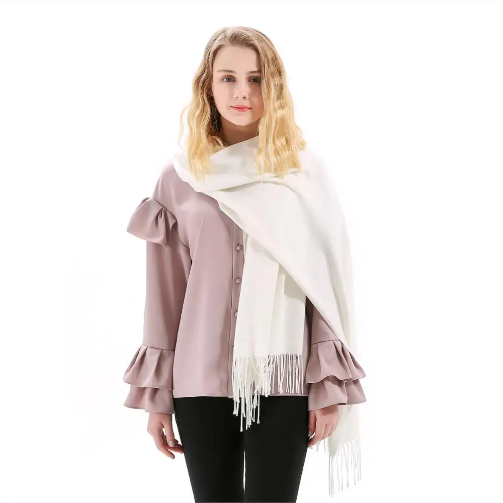 Fashion Cashmere Scarf Shawl Solid Autumn Winter Wrap Warm High Quality Soft Hijab Thick Lady Women Pashmina Luxury Burgundy