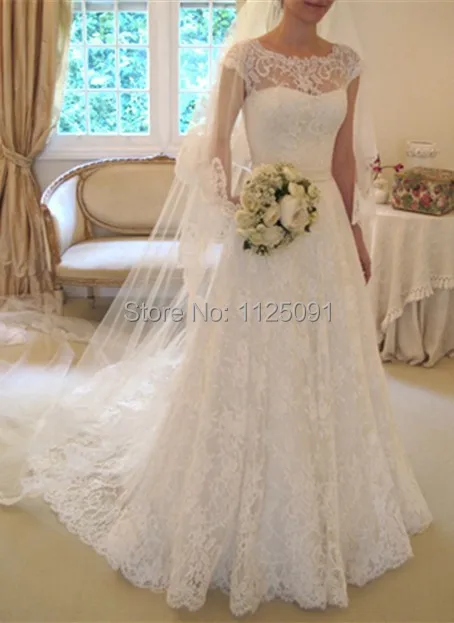 Cap Sleeve Hot Sale Novias Soft Lace Brazil Wedding Dress Custom Made Full Lace