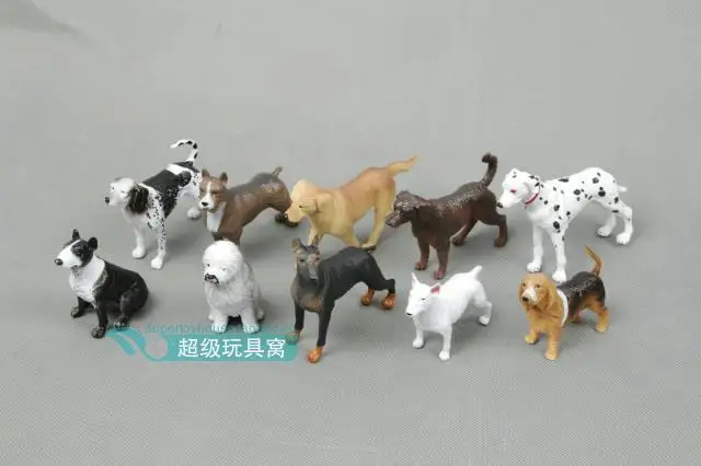 

Simulation pvc figure animal toy model world dogs dog puppy ornaments model toy model gift 10pcs/set