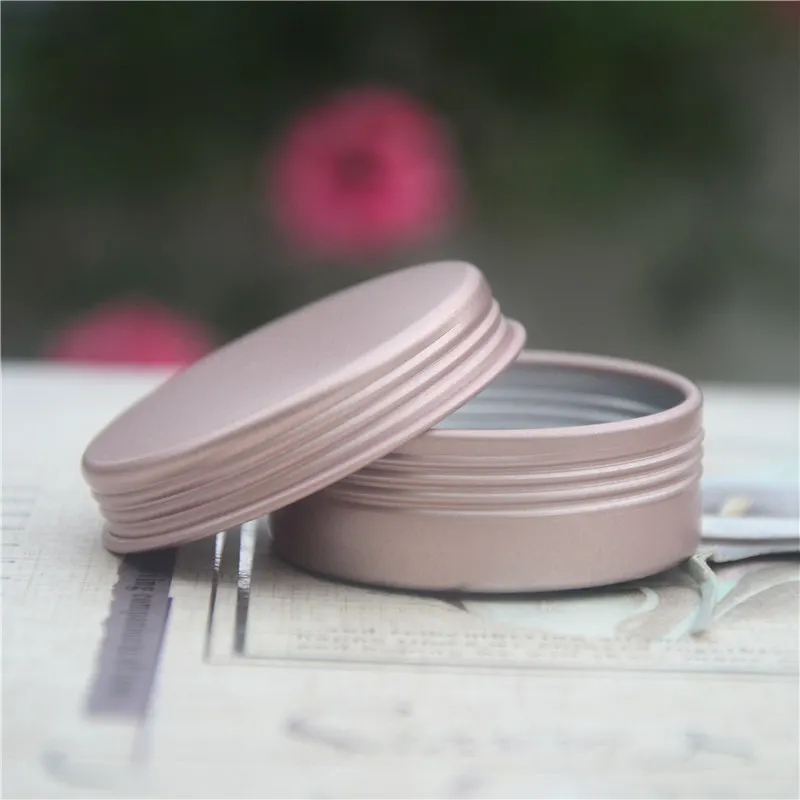 

100pcs 20g 25g Empty Rose Gold Aluminum Jar Cosmetic Container Tin Aluminum tin Cases for Lip Balm 20ml 25ml Aluminum Jar