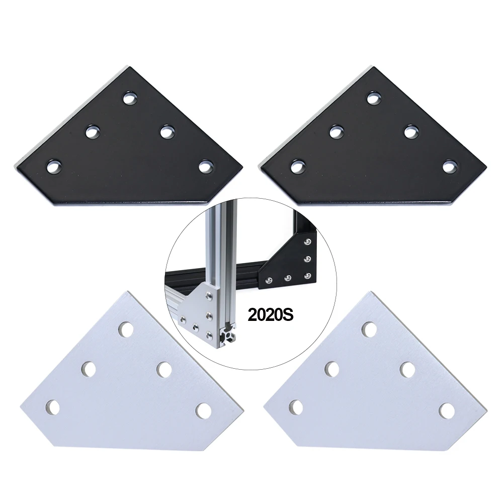 5 Hole 90 Degree Joint Board Plate Corner Angle Bracket Connection Joint Strip for 2020 Aluminum Profile 3D Printer Frame