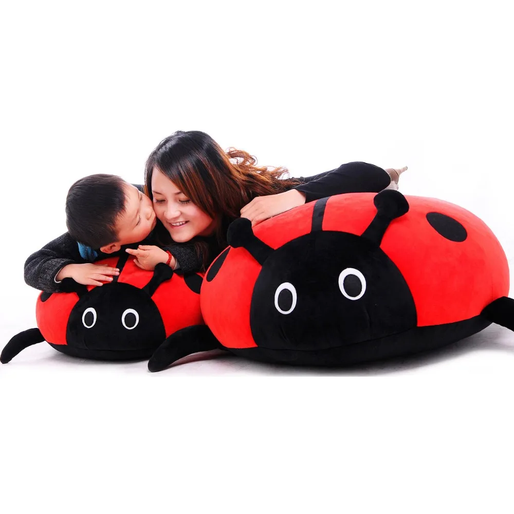 Dorimytrader Lovely Giant Cartoon Ladybug Plush Toy Animal Ladybird Doll Pillows Decoration Gift 70x60cm DY60782