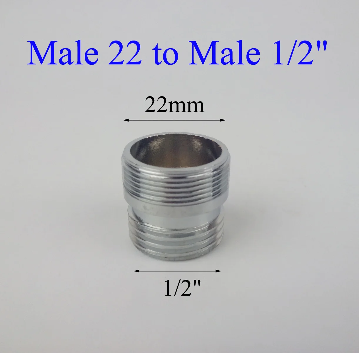 

Male 22 to Male 1/2" chromed brass purifier faucet adapter