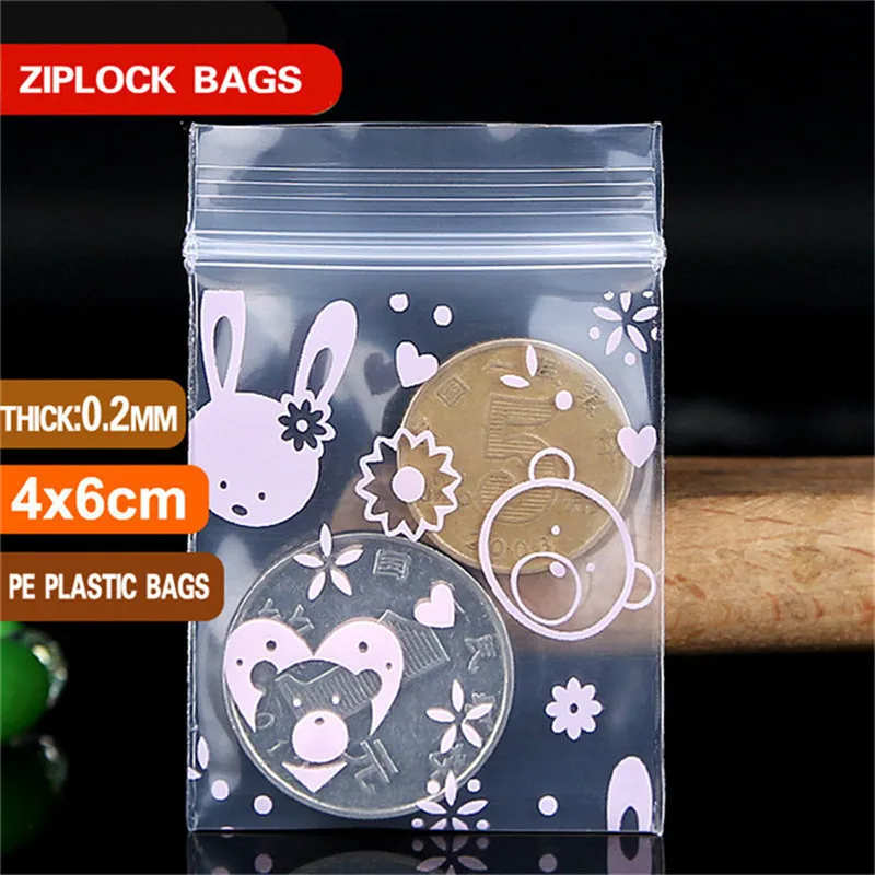 Small Colors Plastic Zipper Bags, Ziplock Bag, Ziplock Pill Pack Pouches, Mini Zip lock Bags, Plastic Packaging Bag, 0.2mm