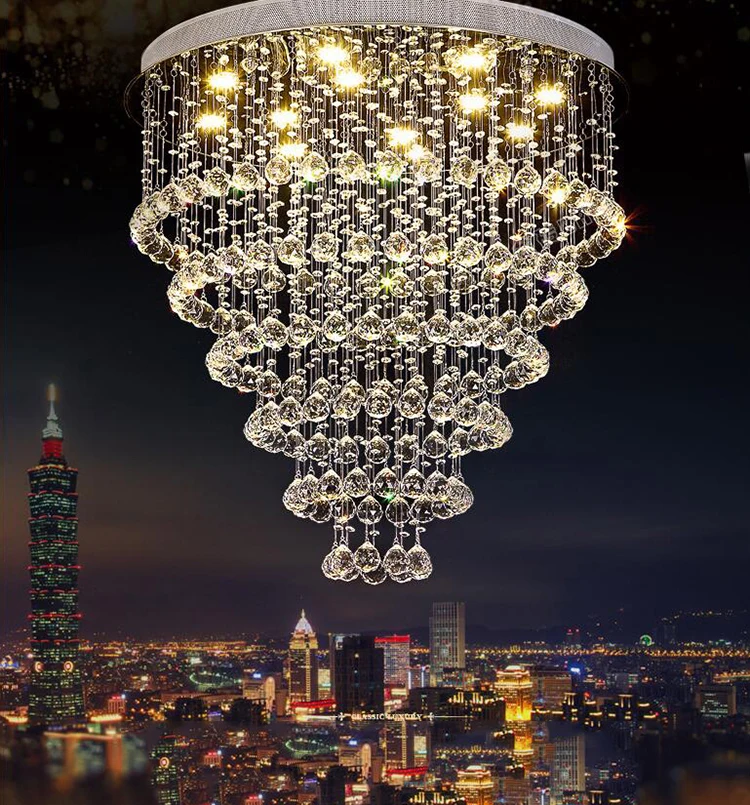 

Modern lustre Crystal Chandelier Large K9 Crystal Lighting Fixtures Hotel Projects Staircase Lamps Restaurant Cottage Li