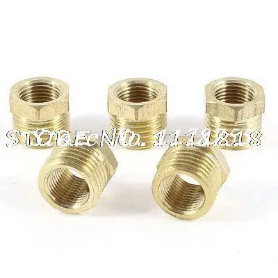 

5pcs 1/4"PT Male x 1/8"PT Female Brass Pipe Reducing Hex Bushing Fitting Coupler