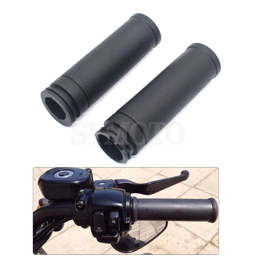

1" 25mm Black Rubber Handlebar Hand Grips Fits For Harley Iron 883 XL 1200 Softail FatBoy Bobber Cruiser Chopper