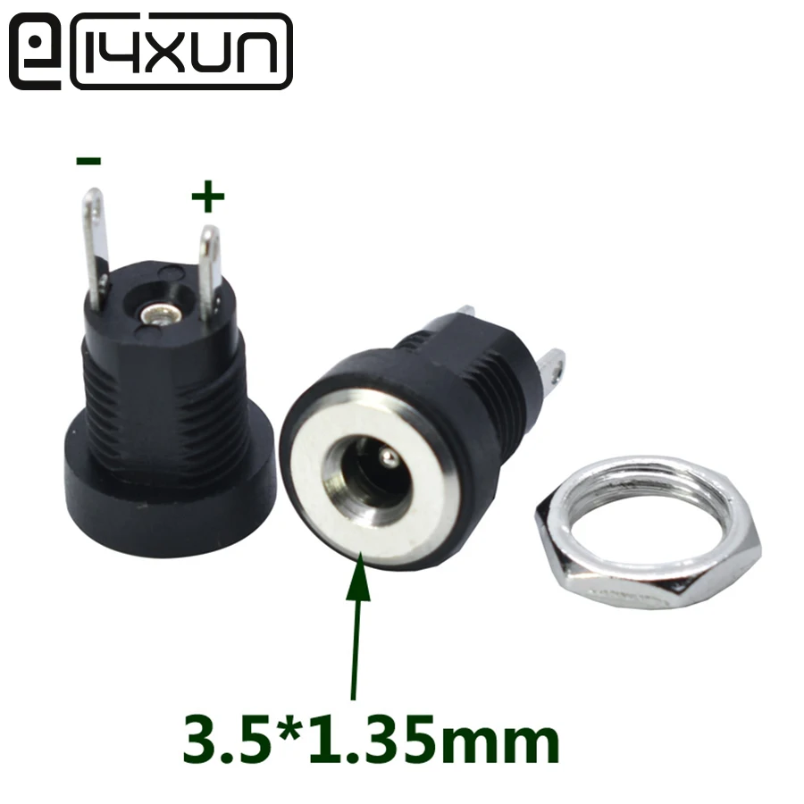 5Pcs DC-022B 3.5*1.3mm 3.5 X 1.3 mm 3A 12V Female DC Power adapter dc jack connector DC022B DC power plug male 3.5X1.3mm